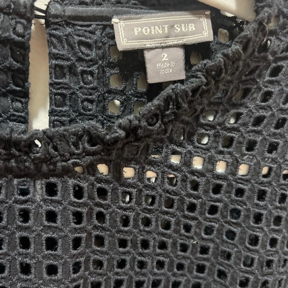 Point sur eyelet lace black blouse with lined tank size 2 excellent condition - Picture 7 of 7